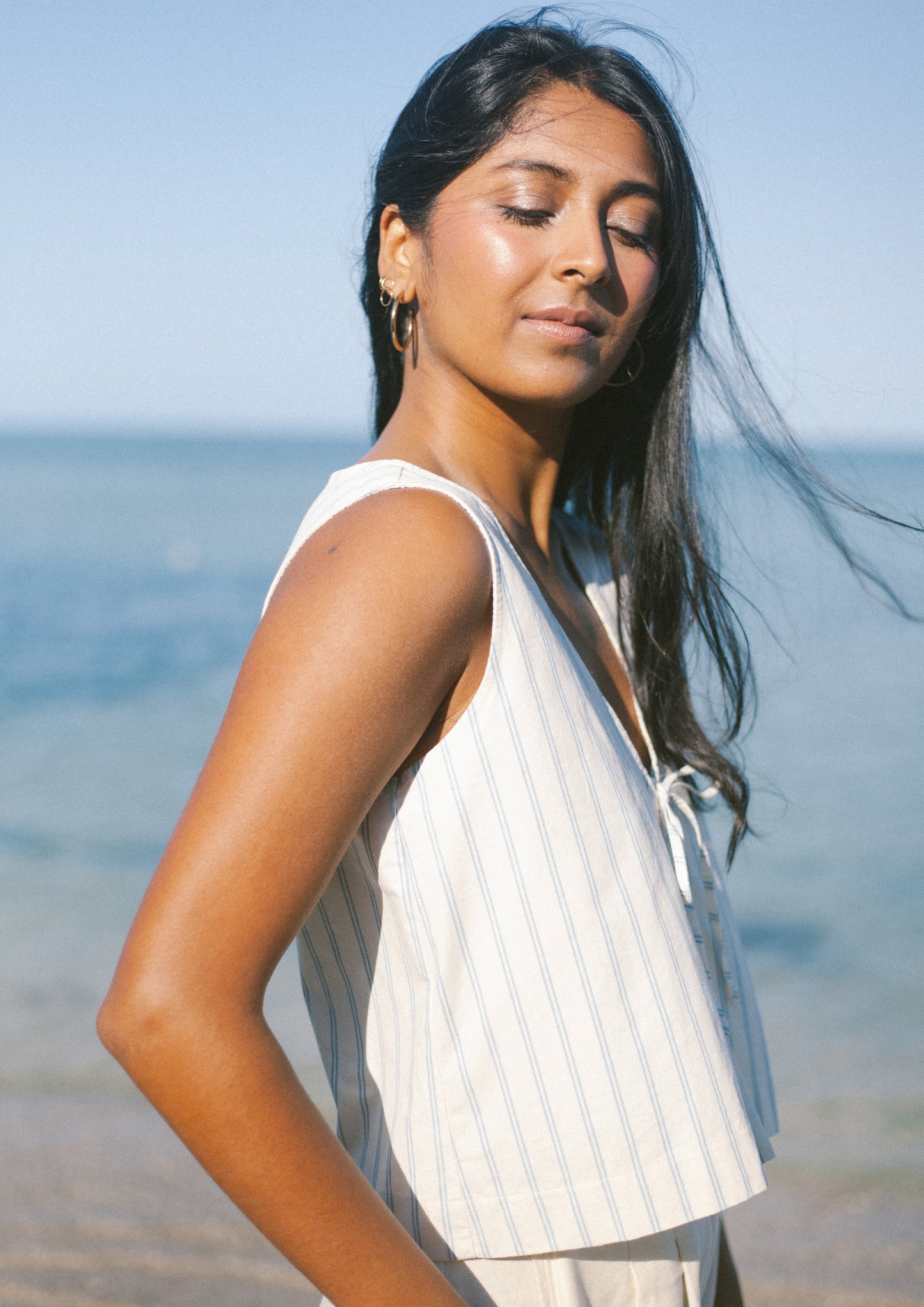 LIZ TOP - CIEL STRIPES