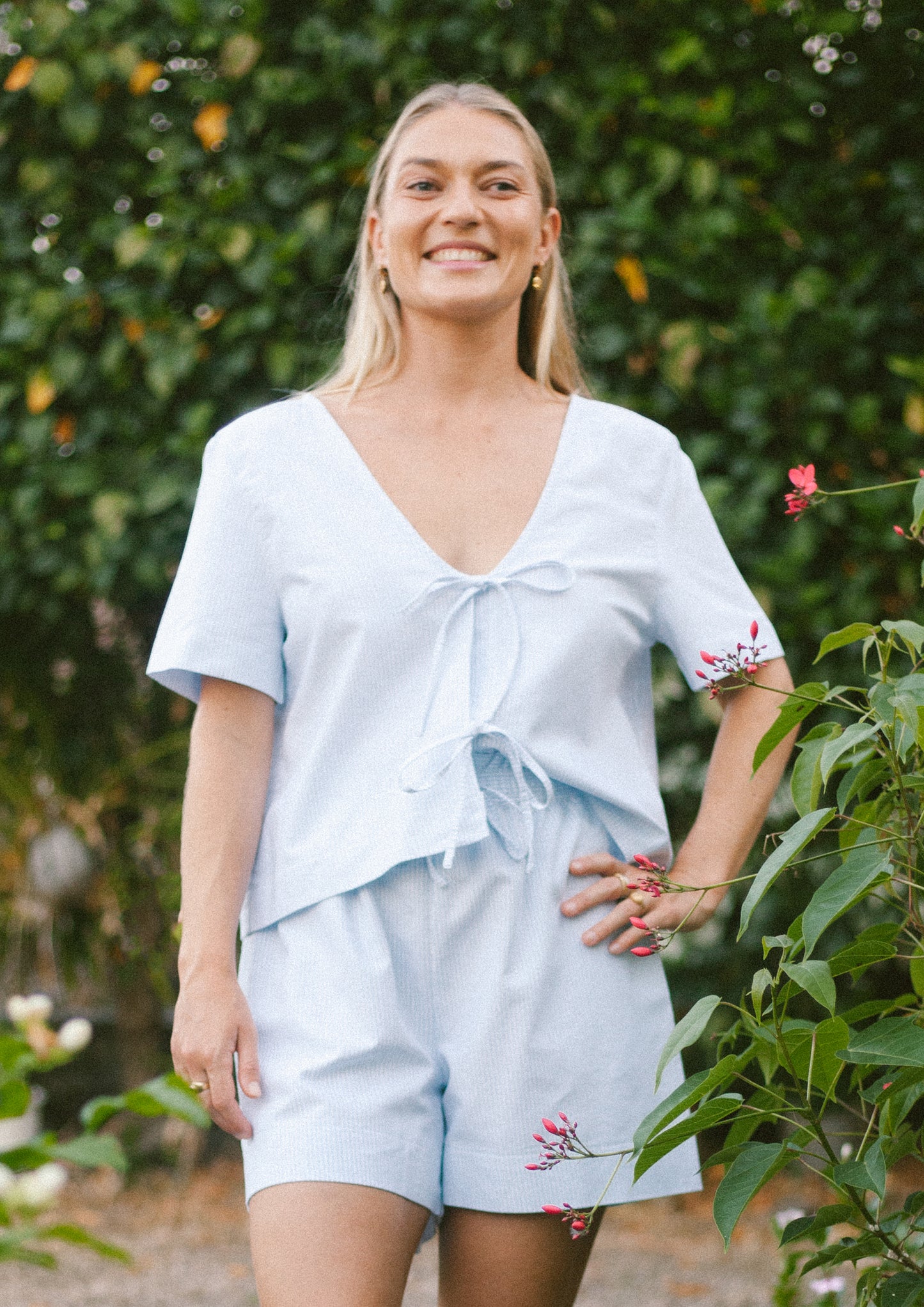 ARIA TOP - BLUE STRIPES