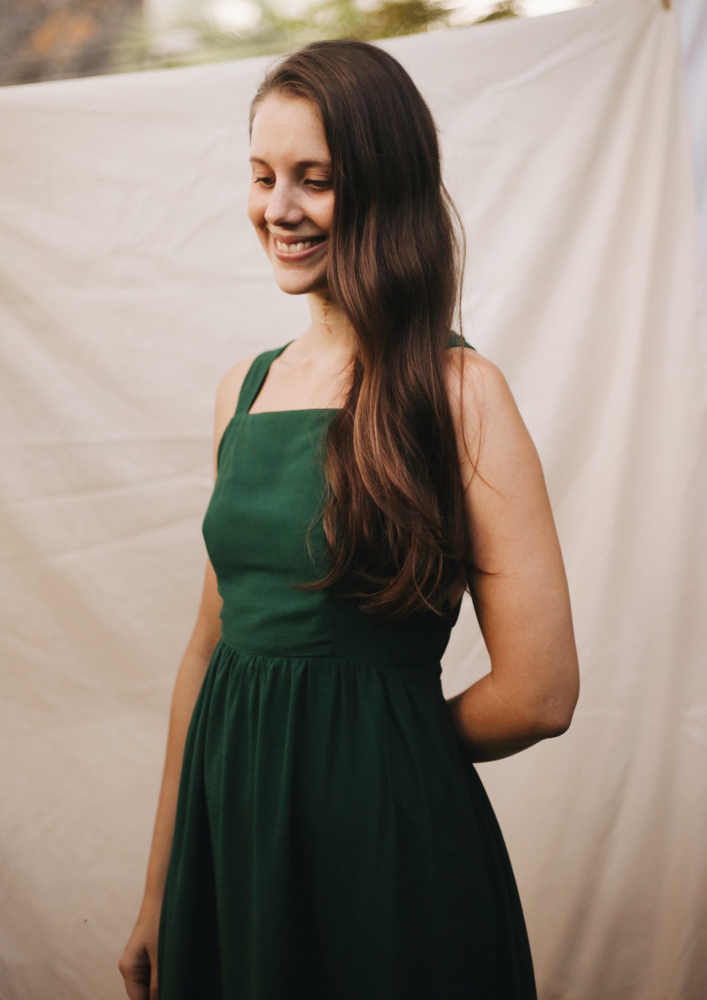 Céleste dress in forest green