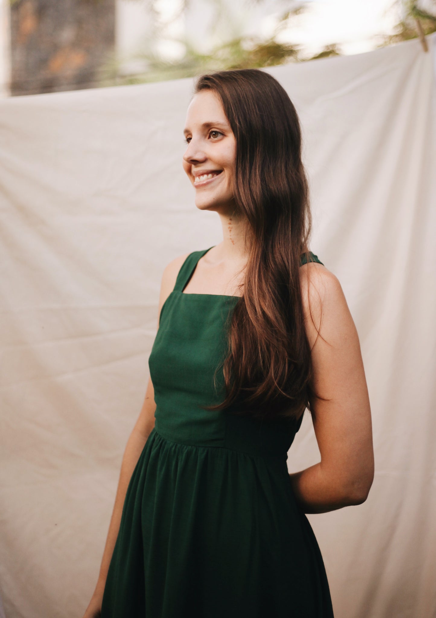 Céleste dress in forest green