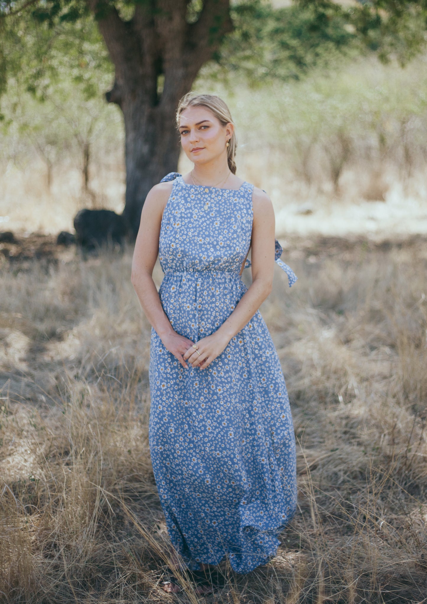 Éléanore dress in blue floral