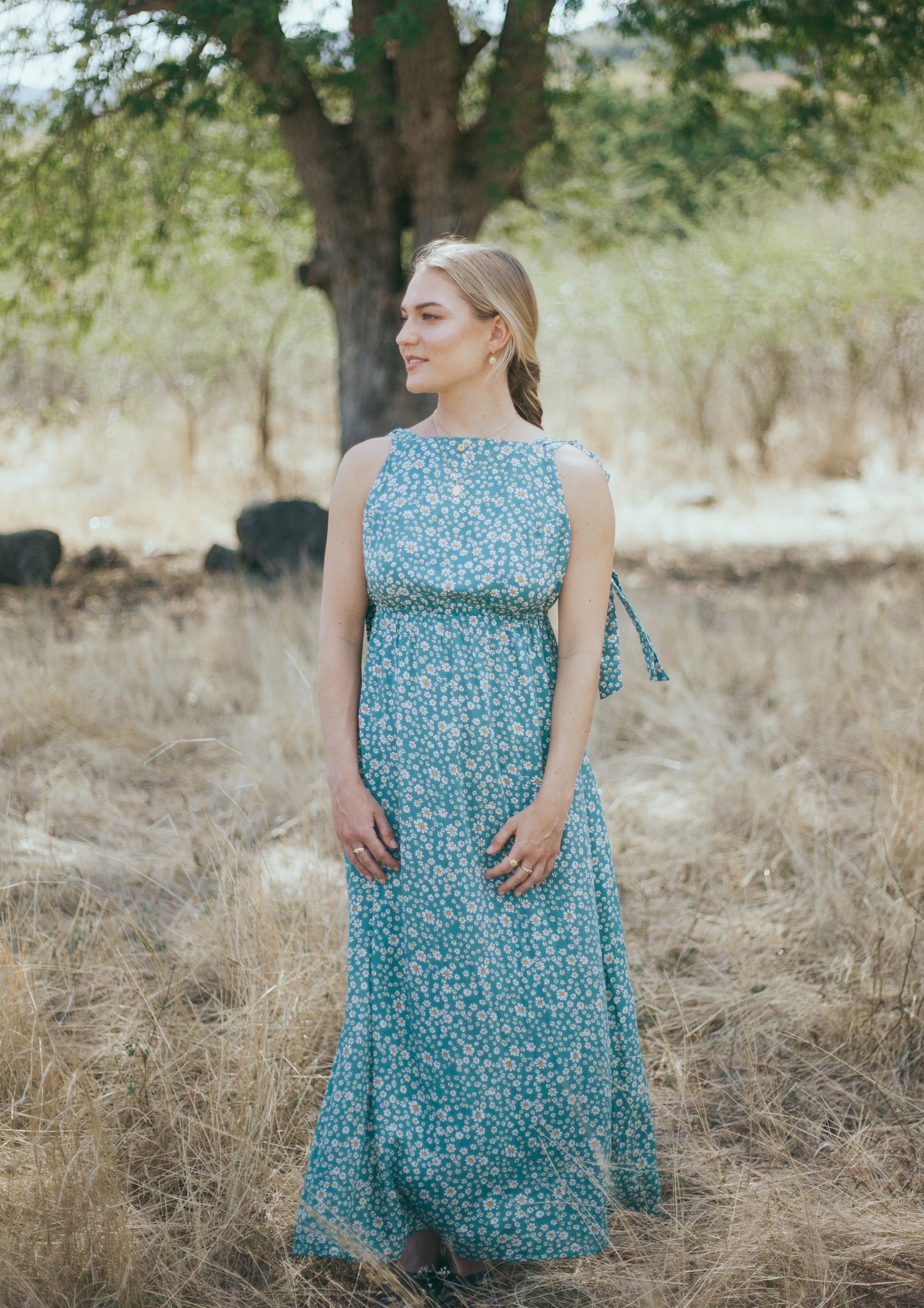 Éléanore dress in green floral