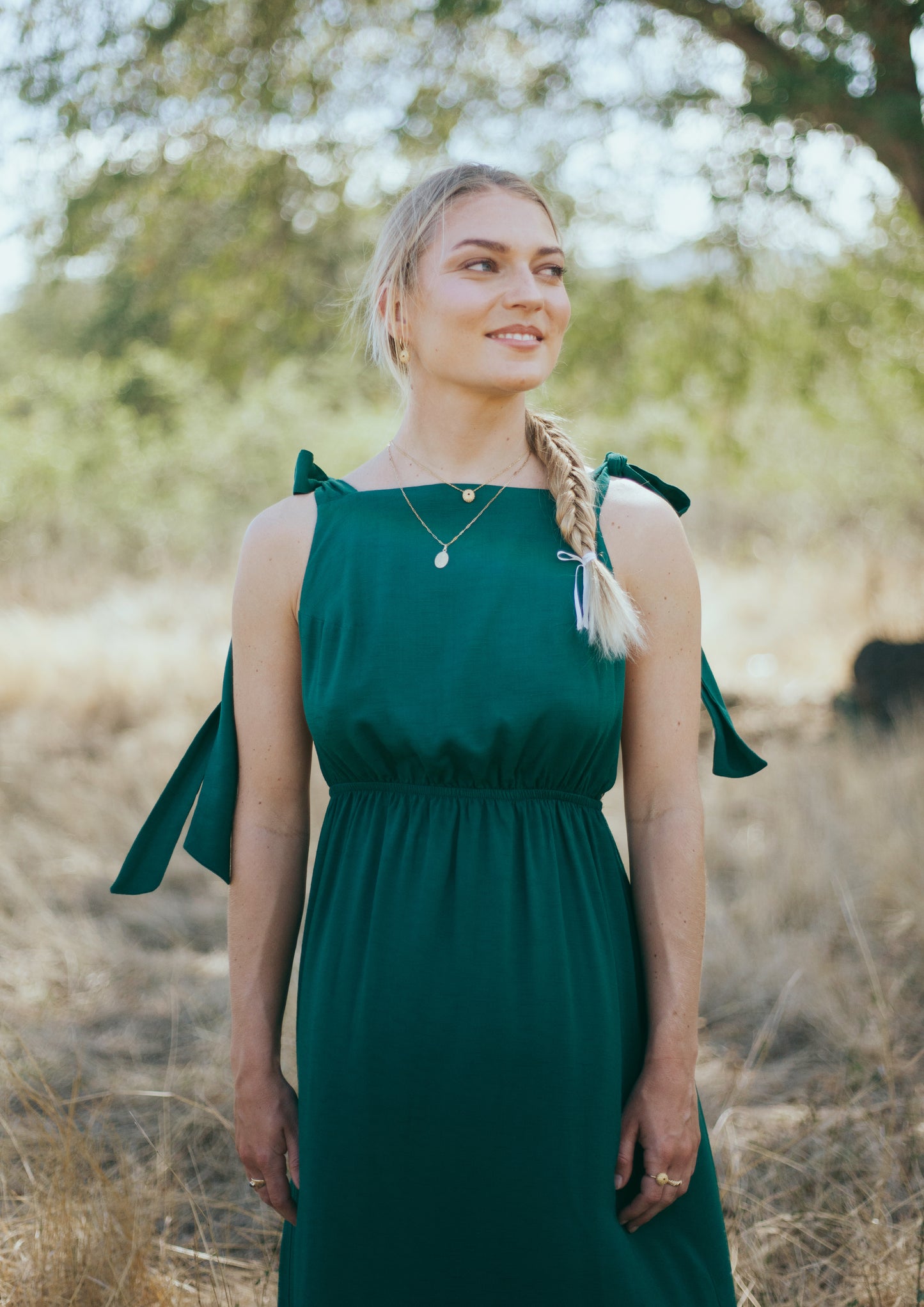 Éléanore dress in forest green