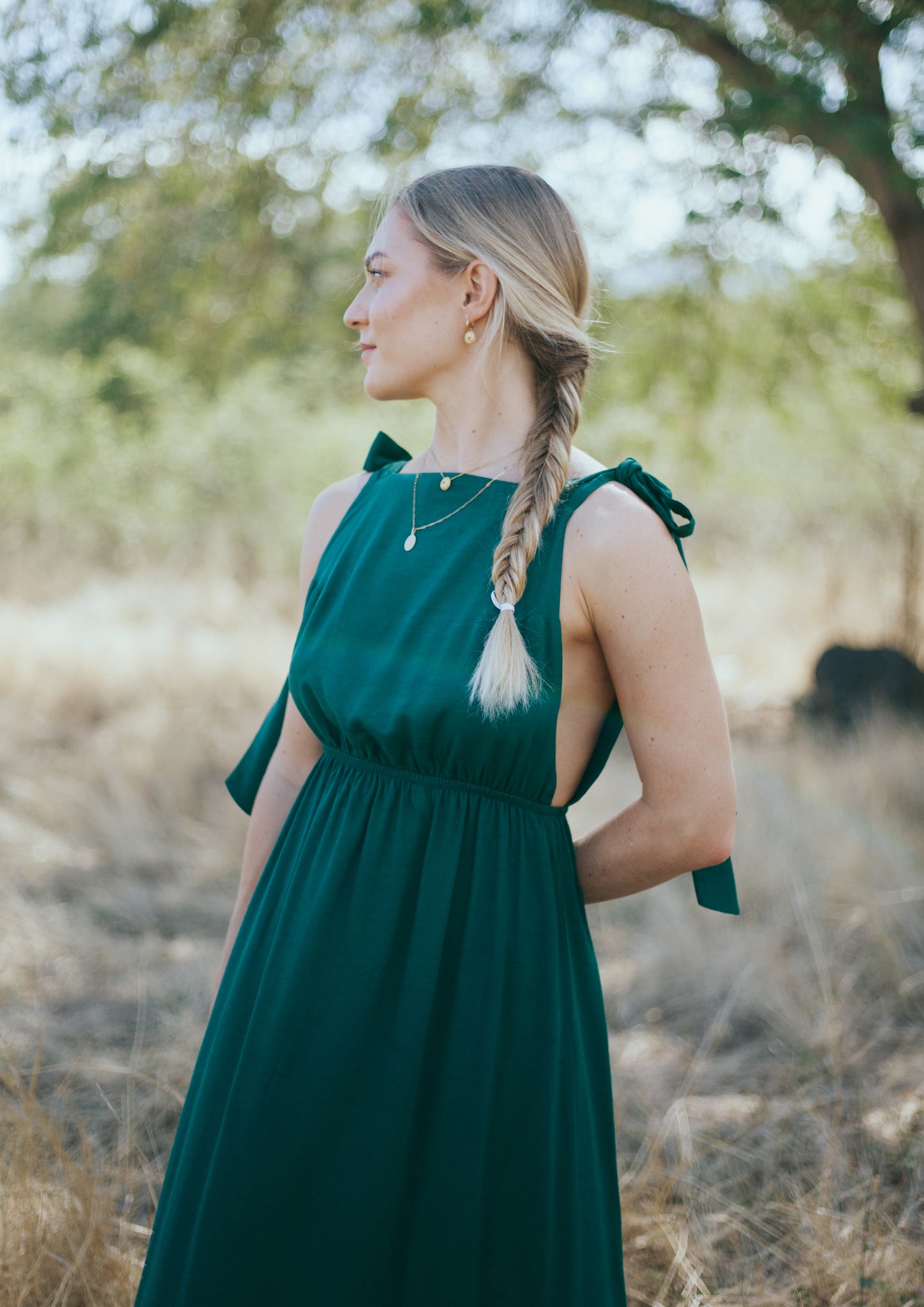 Éléanore dress in forest green