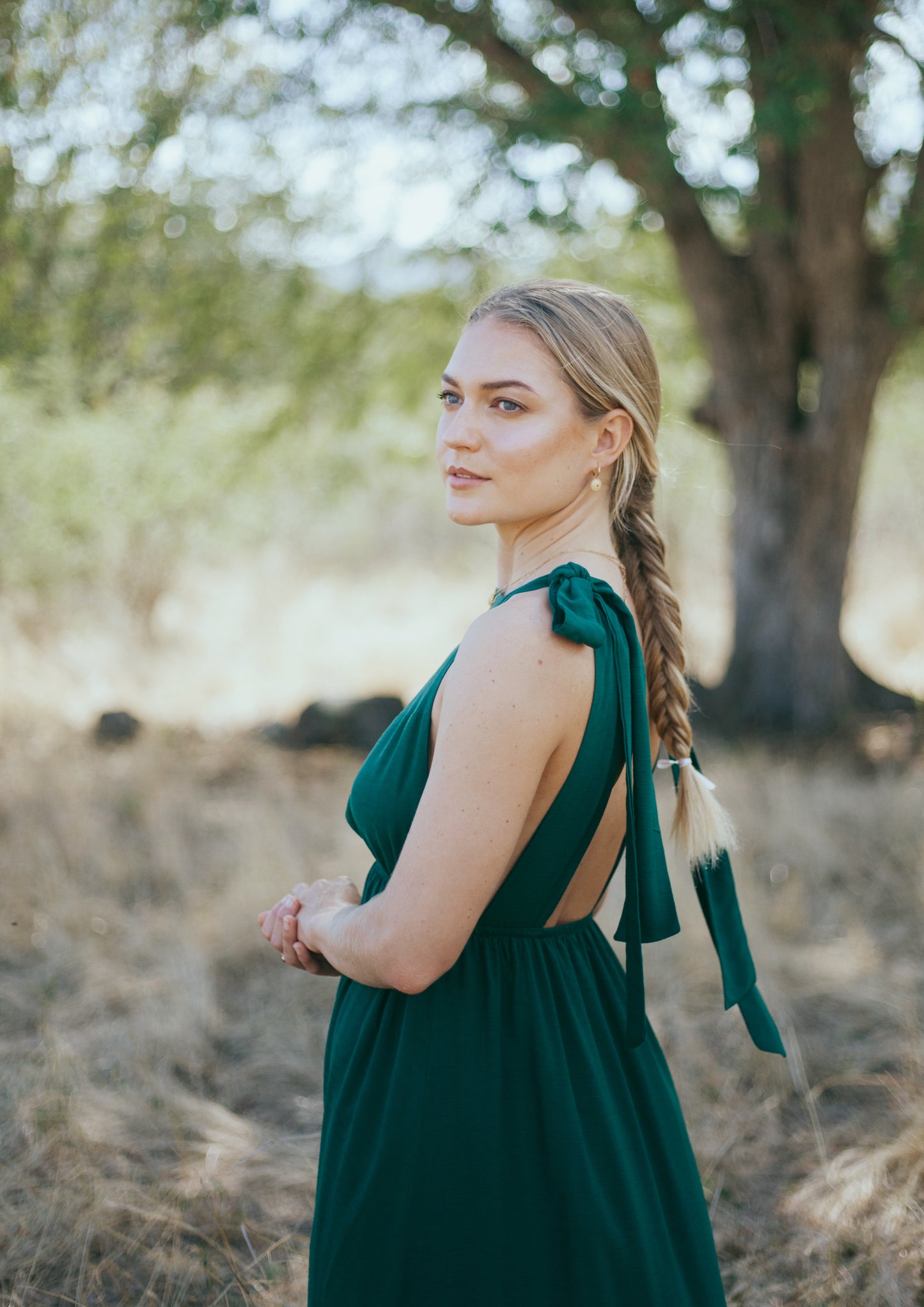 Éléanore dress in forest green