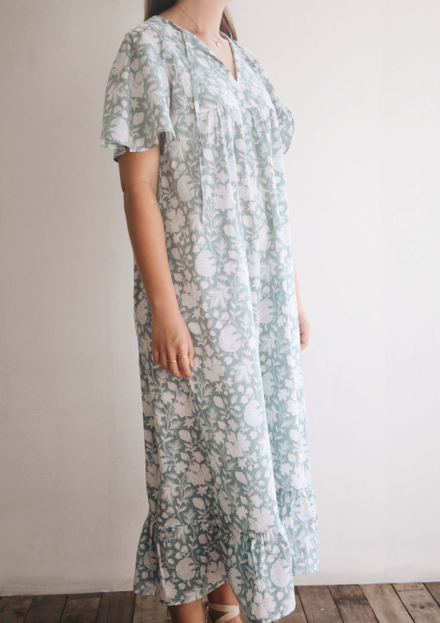 Emma midi dress in jade