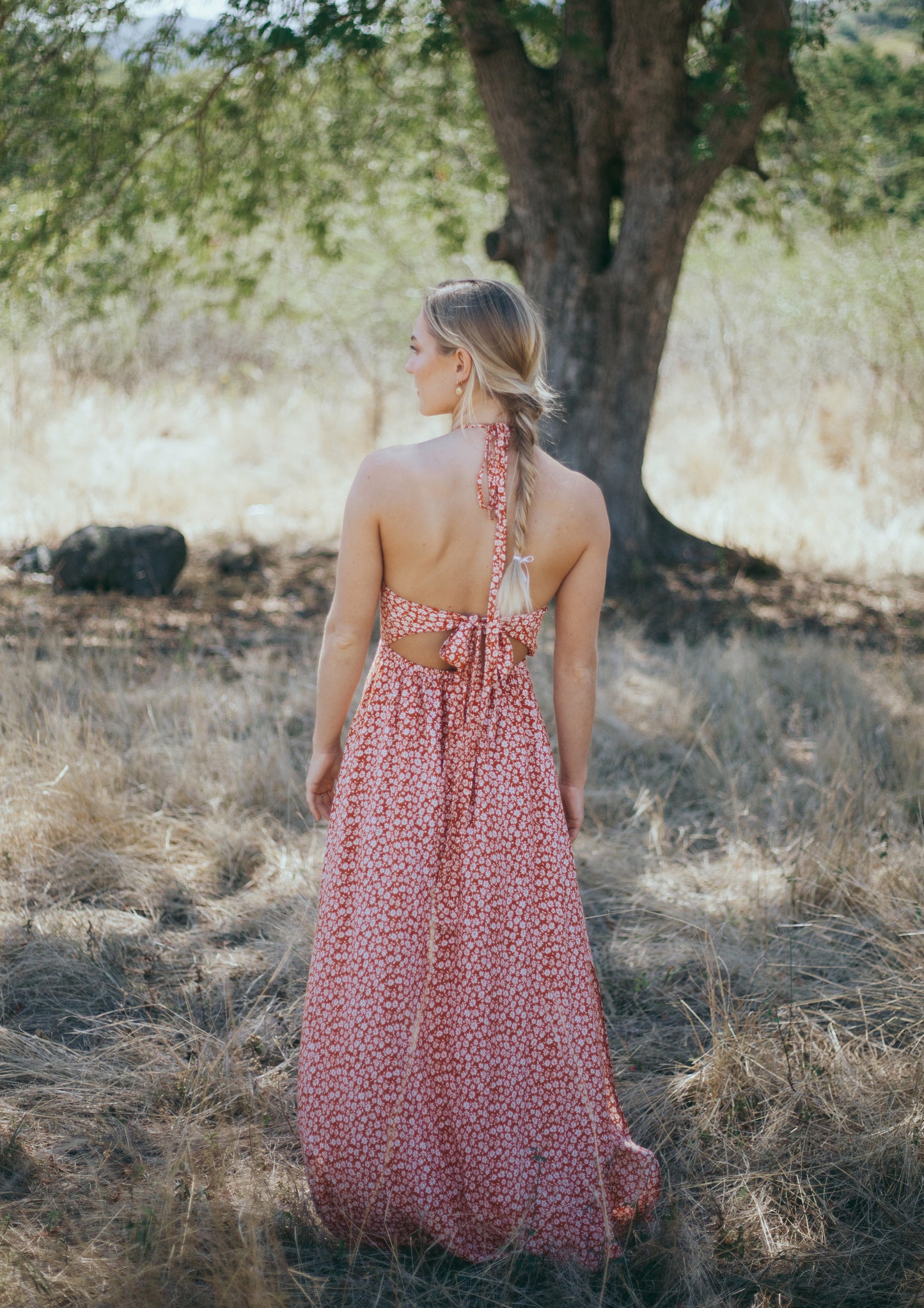 Fleur dress in orange floral