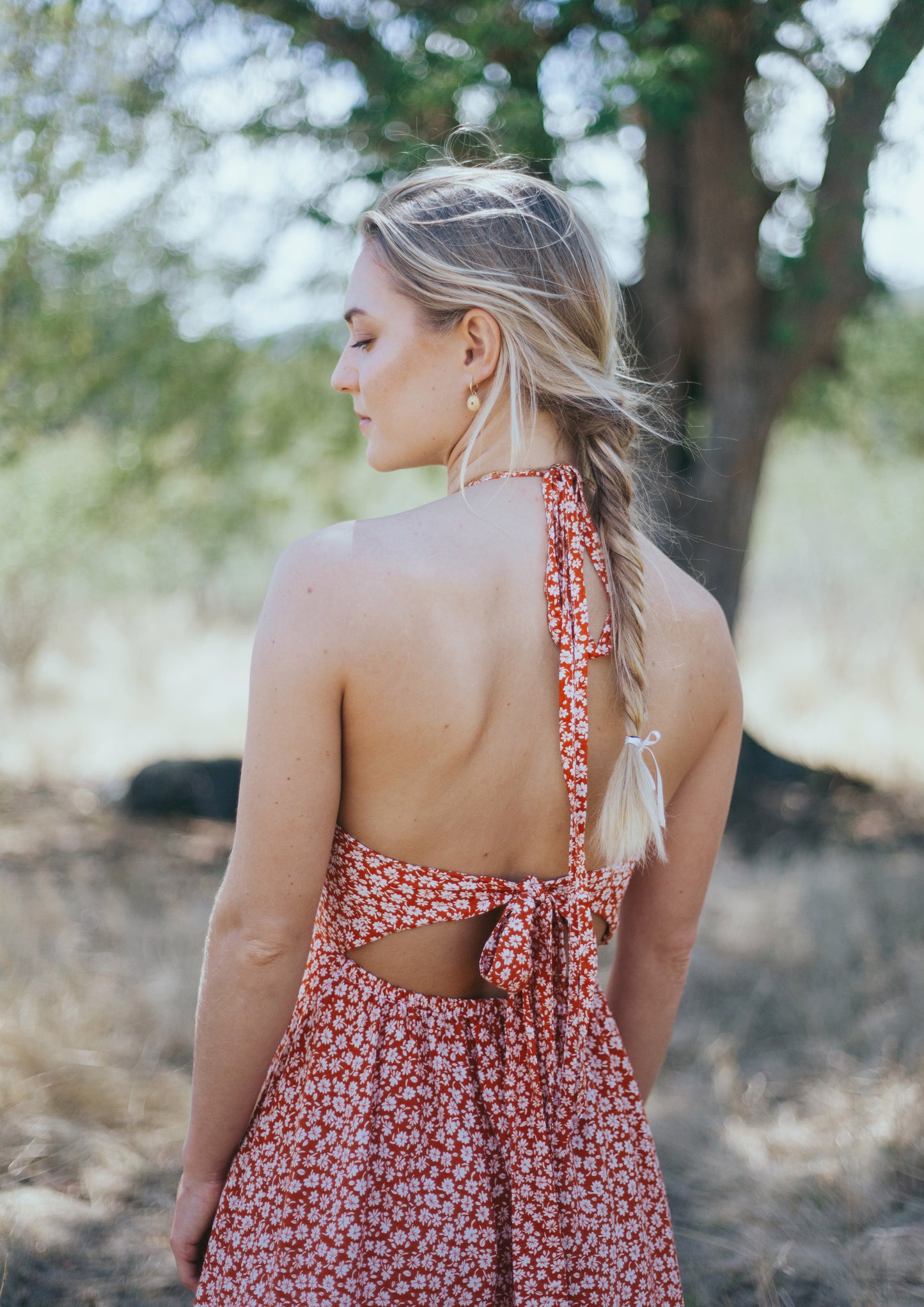 Fleur dress in orange floral